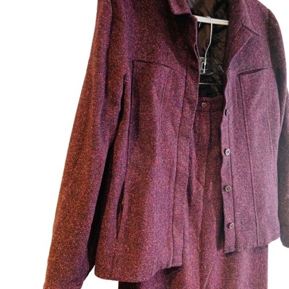 🍇Kit of 2: Medium Purple Wool Polyester Skirt+Jacket Caroll Like Brand New🍇 - Picture 2 of 12